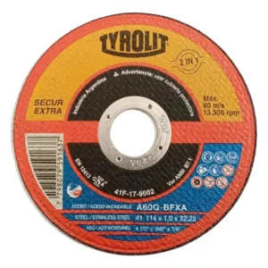 Disco de Corte 115 4.1/2" X 1.0 X 22.23 Secur Extra Tyrolit